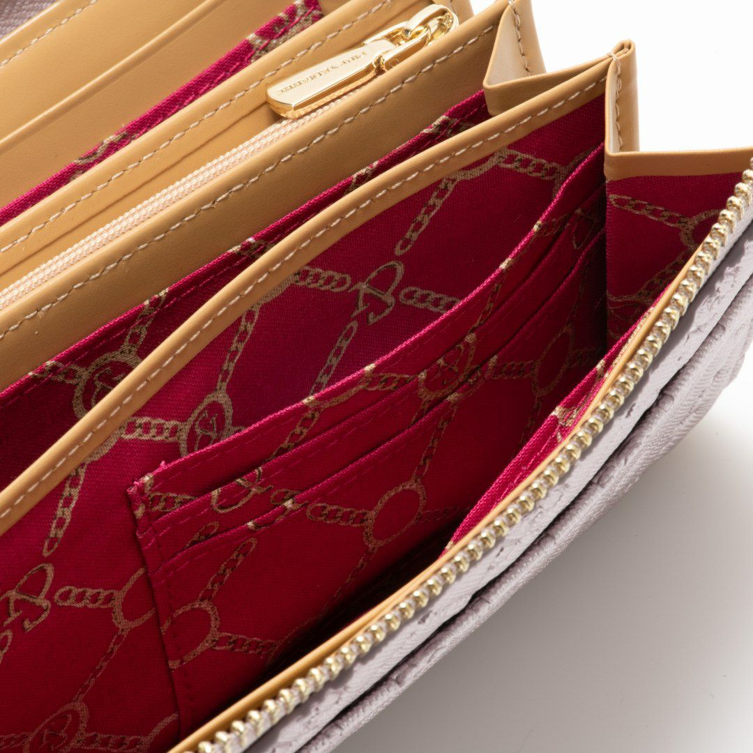 【新品】PINKY&DIANNE L字ファスナーチェーン柄型押し エナメル長財布 PINKY&DIANNE（ピンキー アンド ダイアン） 【正規販売店