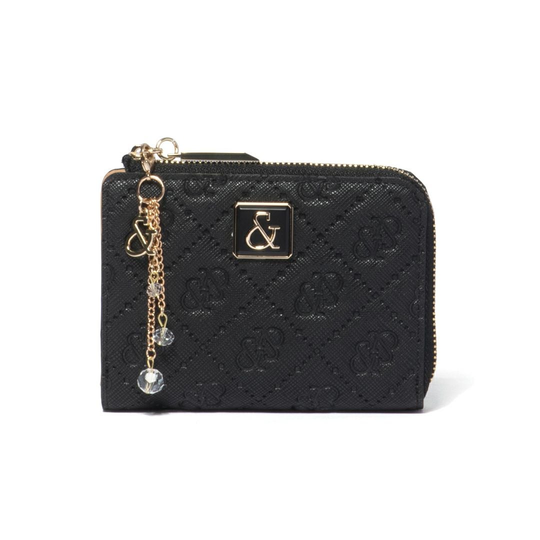 【新品】ピンキー＆ダイアン✨フラワーペイント L字 折り財布 ブラック 財布 フラワーペイント L字F二つ折り財布 | ピンキー＆ダイアン