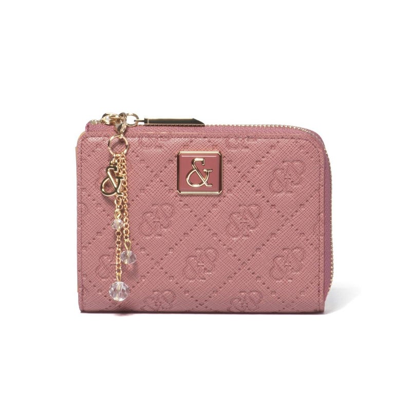 PINKY&DIANNE &ユニオン L字ファスナー折り財布 ローズピンク