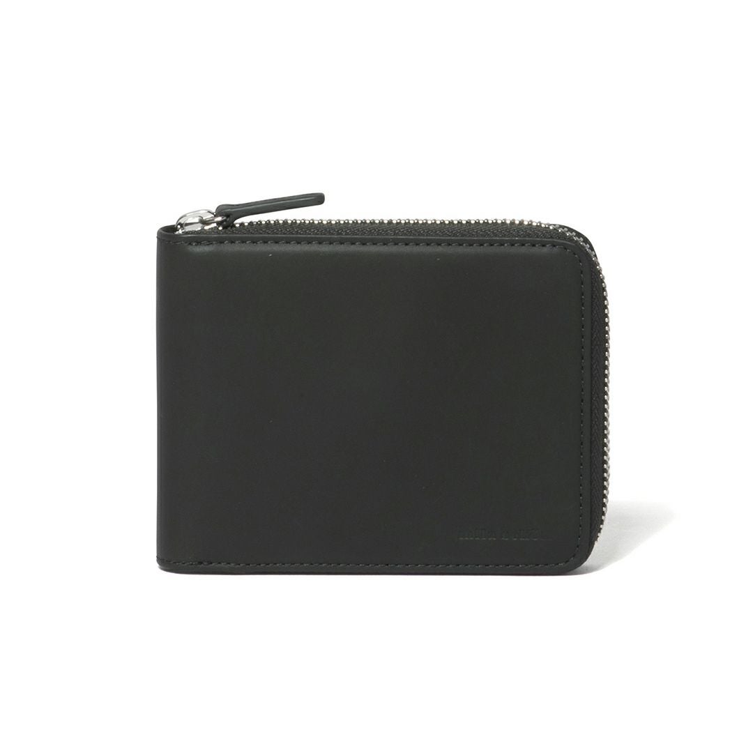 【極希少】ACミラン ×  オフィシャルライセンスアイテム　S 黒 mila schon CALF LEATHER ラウンドファスナー折り財布 商品｜THE BAGMANIA