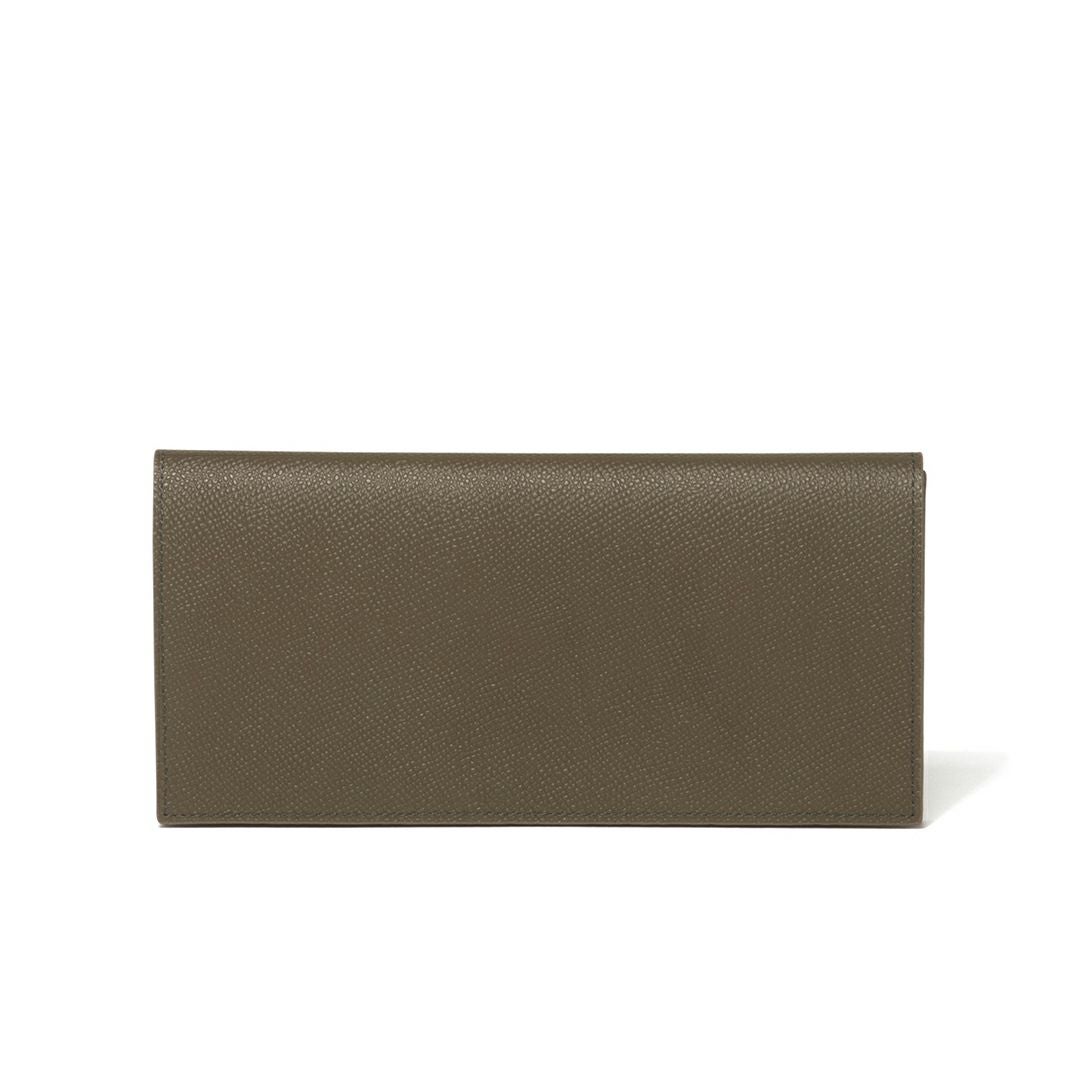 LANVIN COLLECTION THIN CONSTRUCTION かぶせ型長財布 カーキ