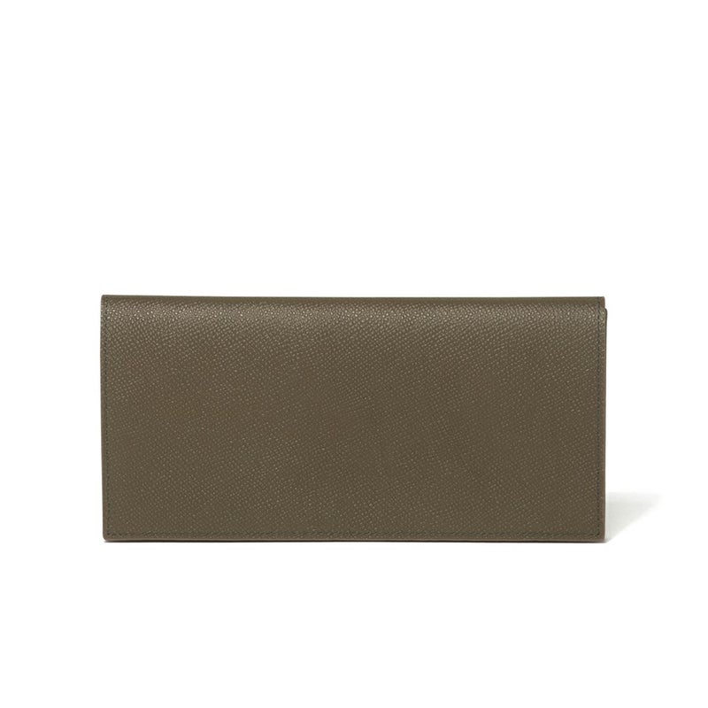 LANVIN COLLECTION THIN CONSTRUCTION かぶせ型長財布 カーキ