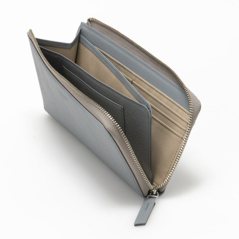 MARGARET HOWELL idea キール L字ファスナー長財布 ブルーグレー