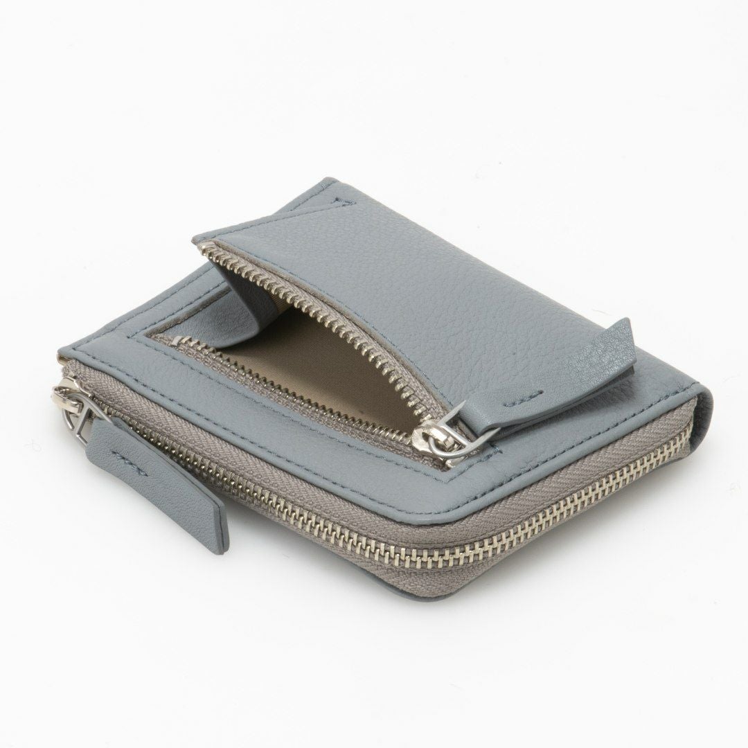 MARGARET HOWELL idea キール BOX折り財布 ブルーグレー