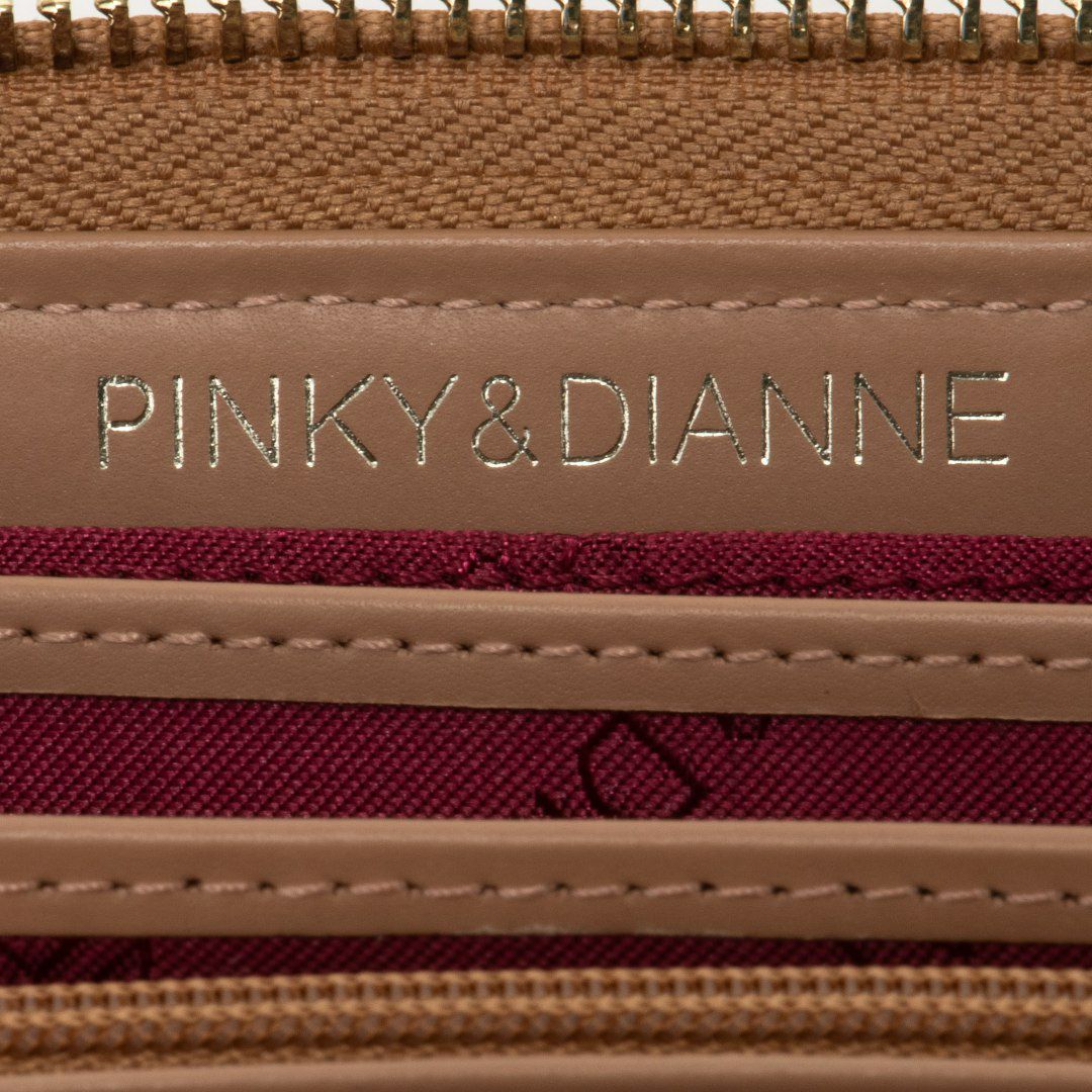 PINKY&DIANNEミックスツイード ラウンドファスナー長財布 ベージュ