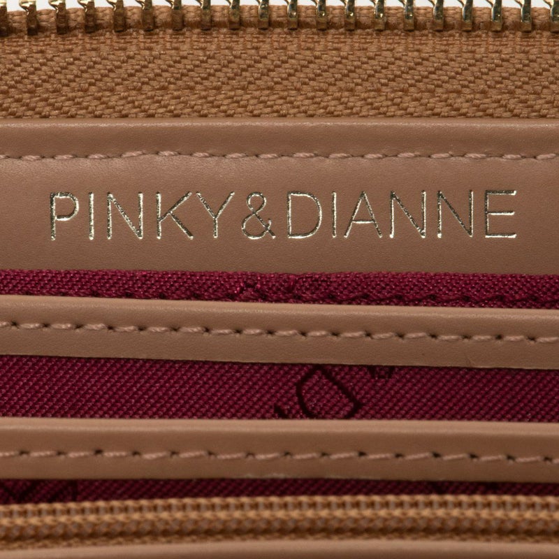 PINKY&DIANNEミックスツイード ラウンドファスナー長財布 ベージュ