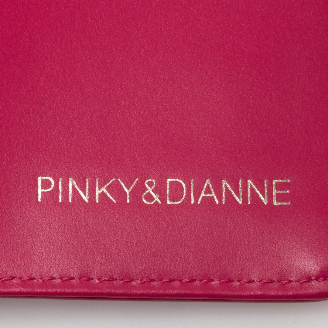 PINKY&DIANNEミックスツイード L字ファスナー折り財布 ピンク
