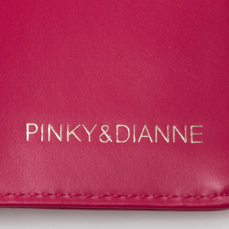 PINKY&DIANNEミックスツイード L字ファスナー折り財布 ピンク
