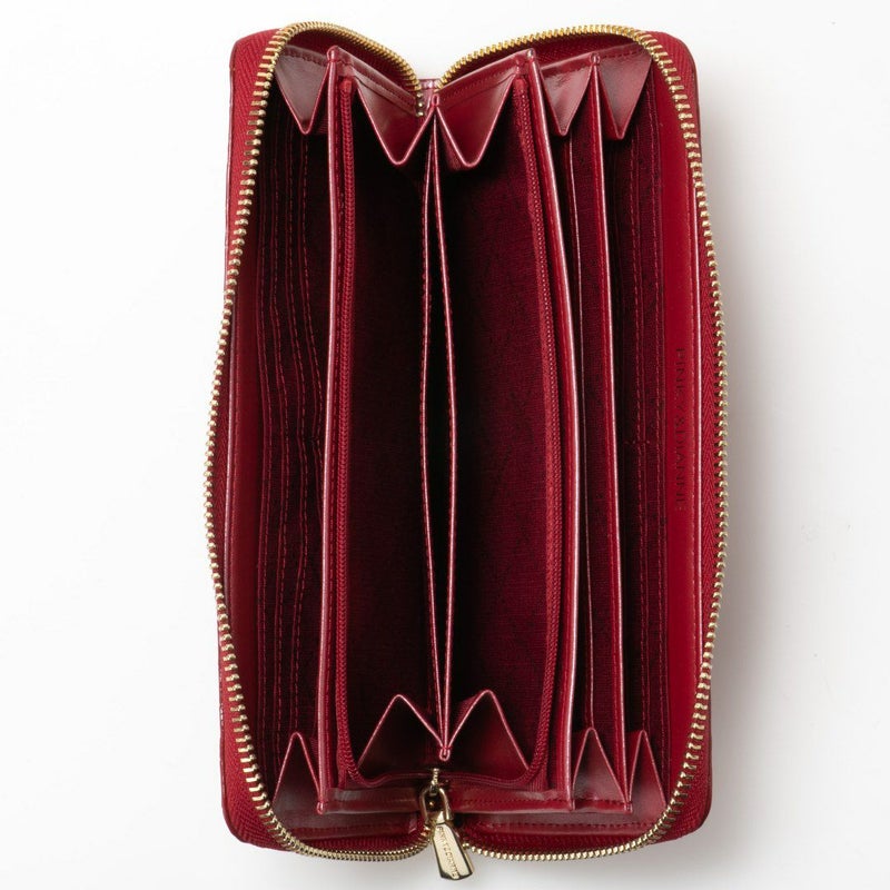 PINKY&DIANNEイタリアンクロコ ラウンドファスナー長財布 レッド