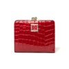 PINKY&DIANNEイタリアンクロコ  口金折り財布 レッド