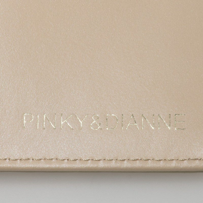 PINKY&DIANNEイタリアンクロコ  口金折り財布 ベージュ