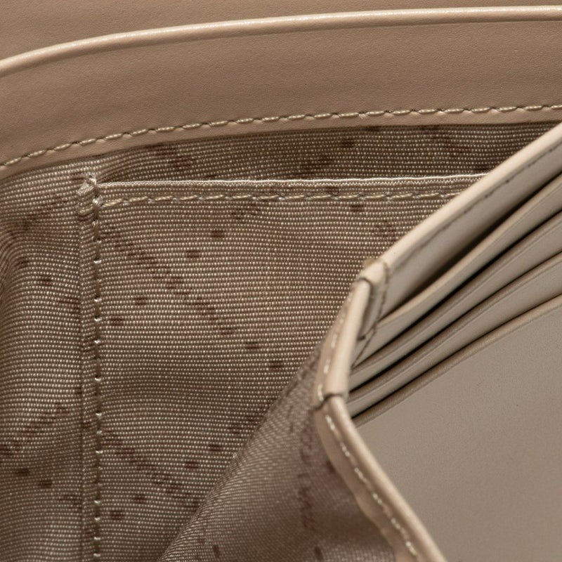 PINKY&DIANNEイタリアンクロコ  口金折り財布 ベージュ