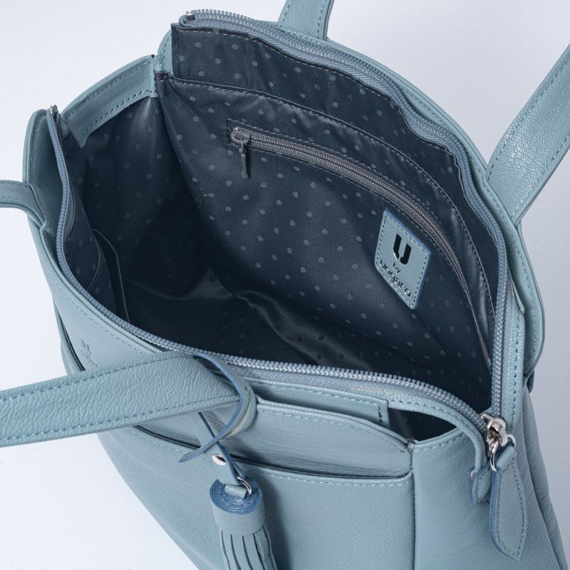  U by ungaro エヴァ トート ブルーグリーン