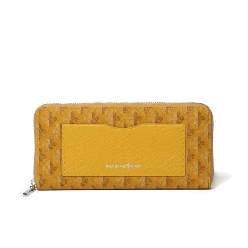 PATRICK COXカラフルメゾン ラウンドファスナー長財布 イエロー