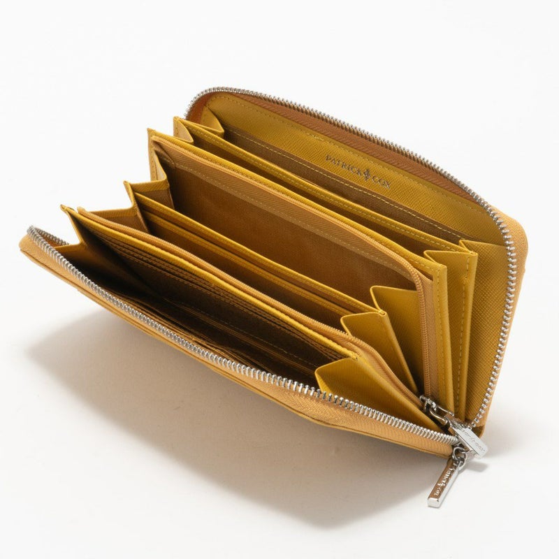 PATRICK COXカラフルメゾン ラウンドファスナー長財布 イエロー