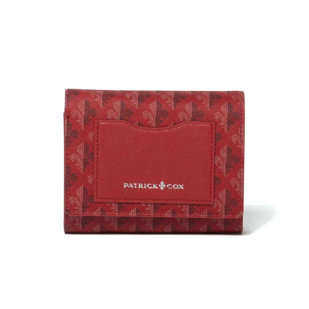 PATRICK COXカラフルメゾン L字ファスナー折り財布 レッド