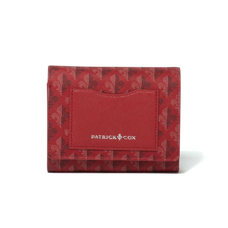 PATRICK COXカラフルメゾン L字ファスナー折り財布 レッド