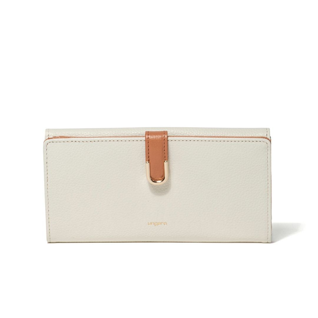 U by ungaroシルヴィー 外ポケット二つ折り長財布 アイボリー