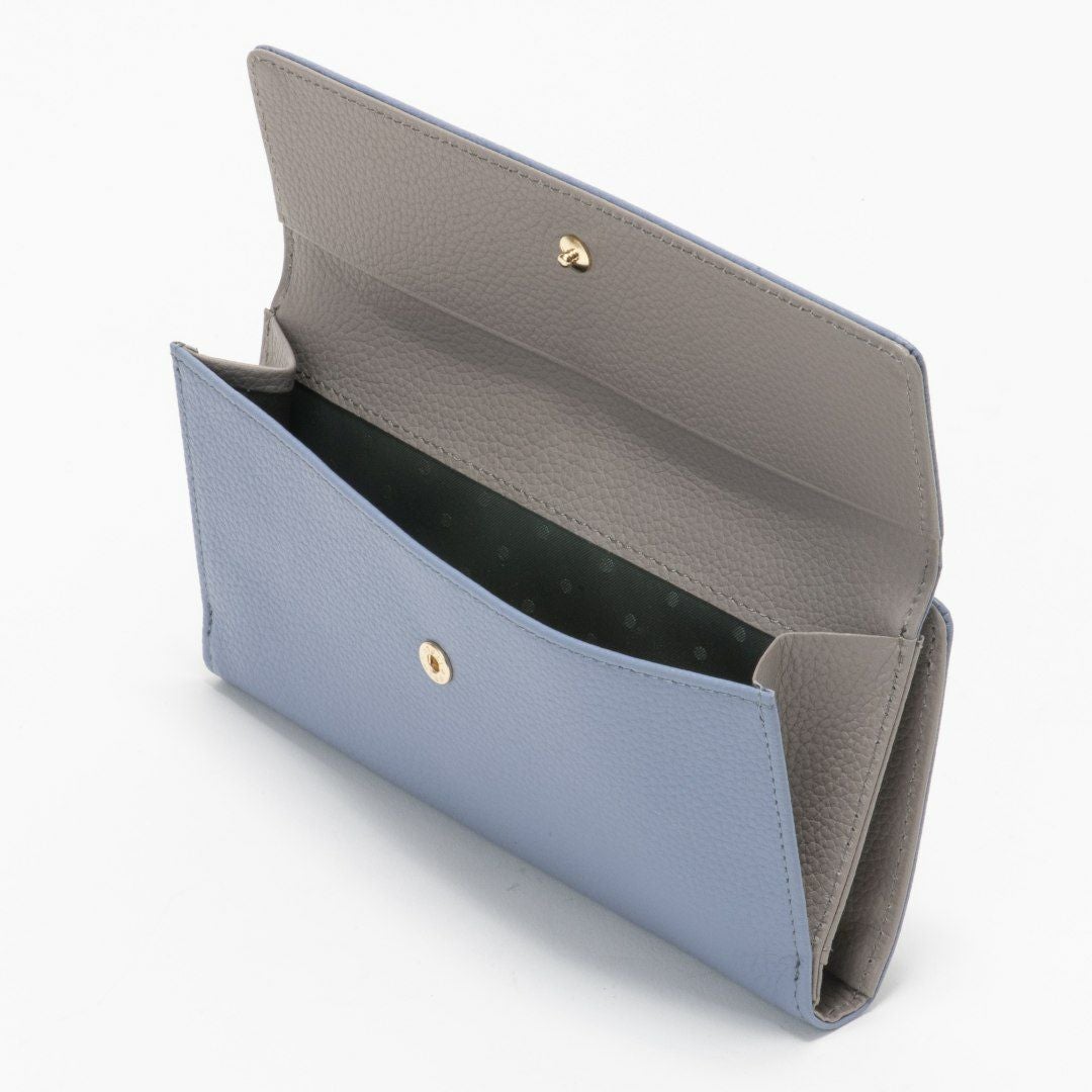 U by ungaroシルヴィー 外ポケット二つ折り長財布 ブルー