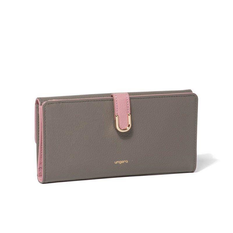 U by ungaroシルヴィー 外ポケット二つ折り長財布 グレー