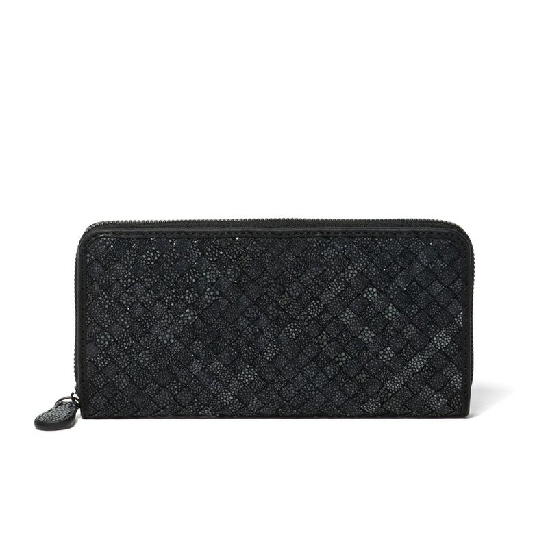 NOMADOI ガルーシャメッシュ ラウンドファスナー長財布 ブラック