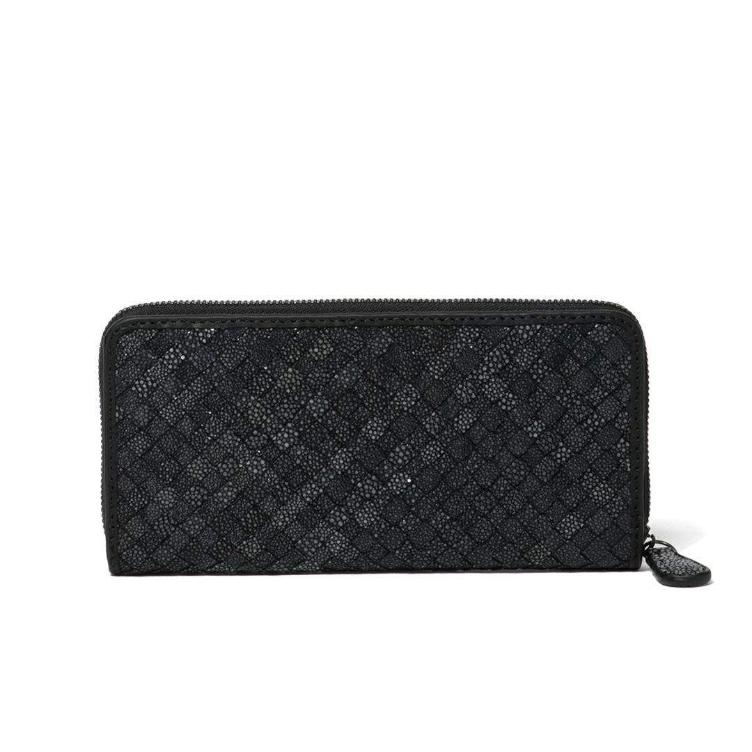 NOMADOI ガルーシャメッシュ ラウンドファスナー長財布 ブラック