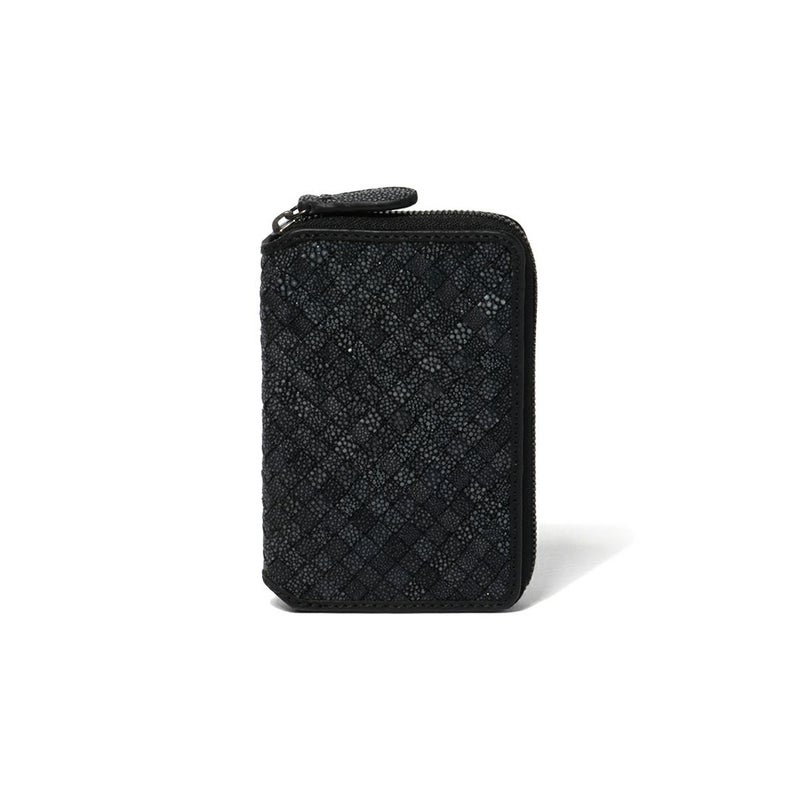 NOMADOI ガルーシャメッシュ ラウンドファスナー折り財布 ブラック