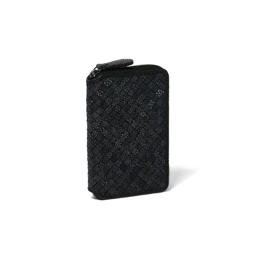 NOMADOI ガルーシャメッシュ ラウンドファスナー折り財布 ブラック