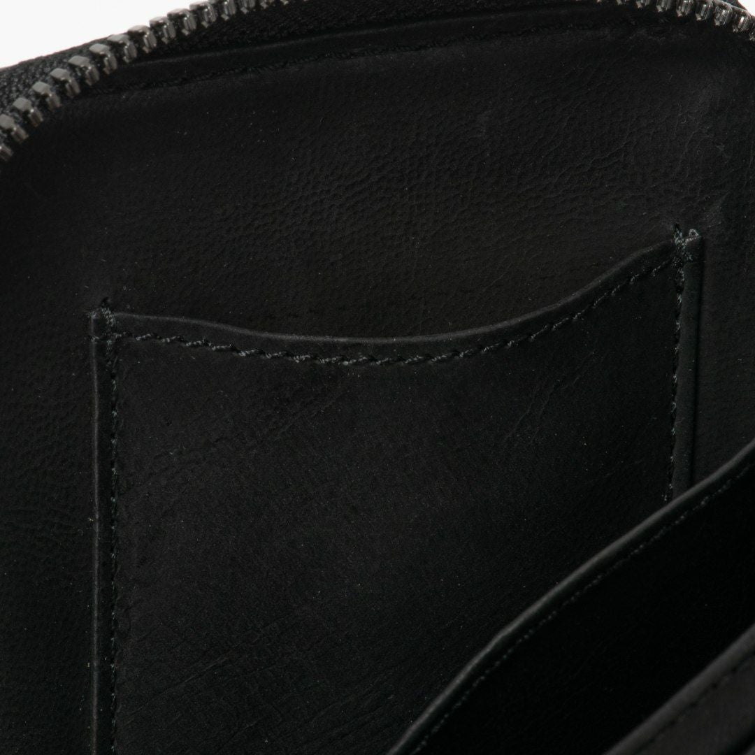 NOMADOI ガルーシャメッシュ ラウンドファスナー折り財布 ブラック