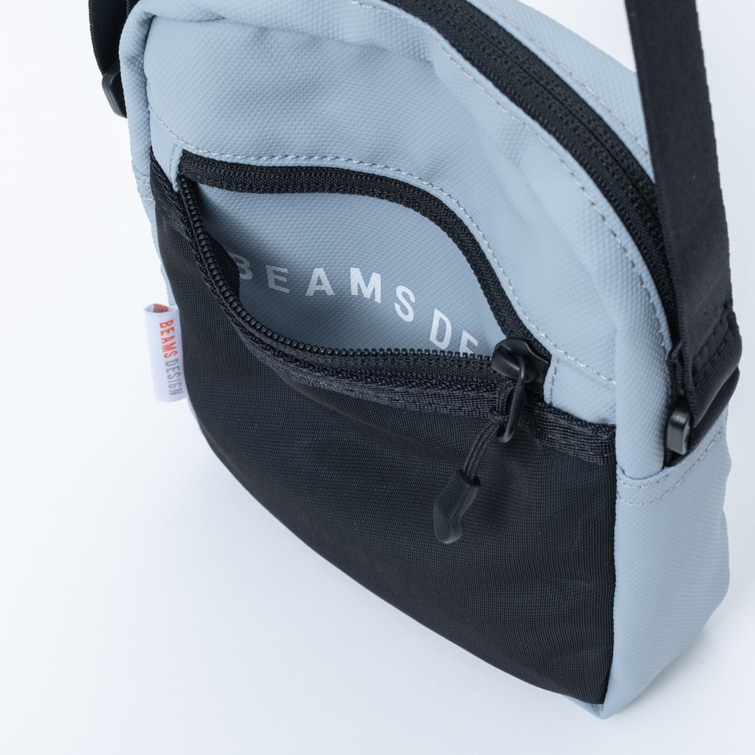 BEAMS DESIGNE LASTIC MESH ショルダーバッグ【BMMH0BS9】 ライトグレー