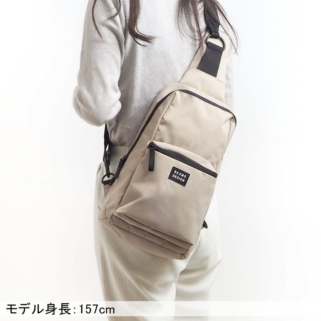 BEAMS DESIGN Every One 縦型ボディバッグ ベージュ