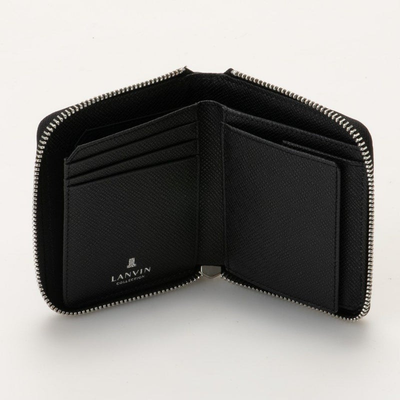  LANVIN COLLECTION RHEIN ラウンドファスナー折り財布 ブラック