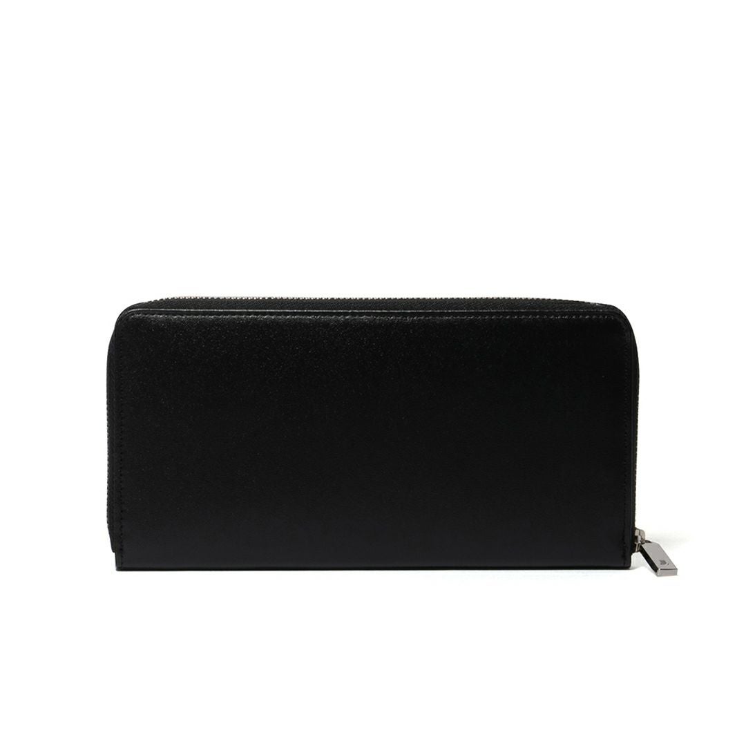 LANVIN COLLECTIONFLOWER PRINT ラウンドファスナー長財布 ブラック