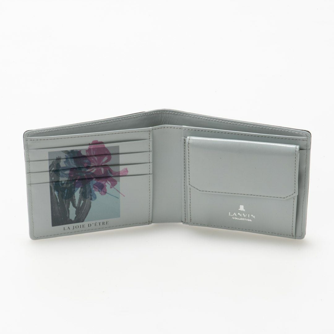 LANVIN COLLECTIONFLOWER PRINT 二つ折り財布 ブラック