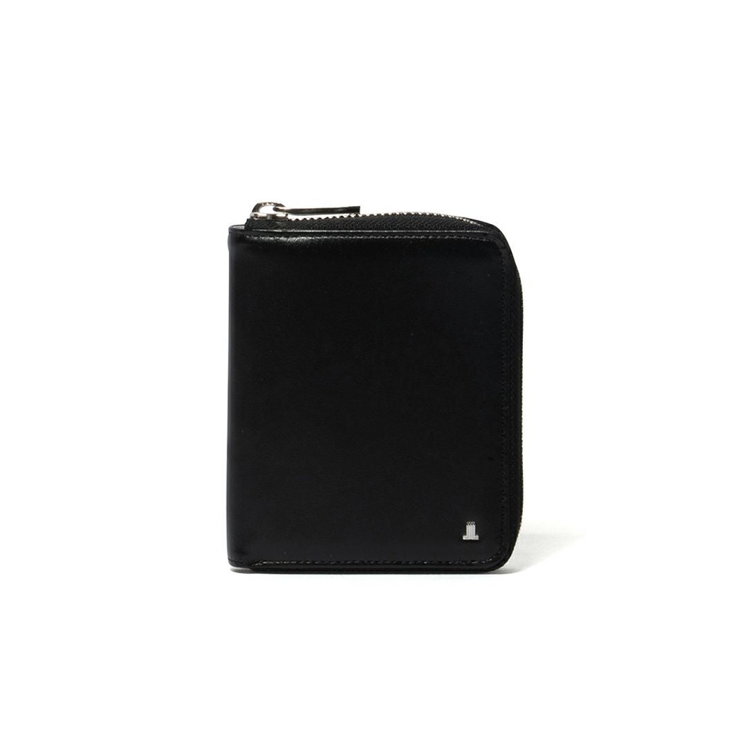 LANVIN COLLECTIONFLOWER PRINT ラウンドファスナー折り財布 ブラック