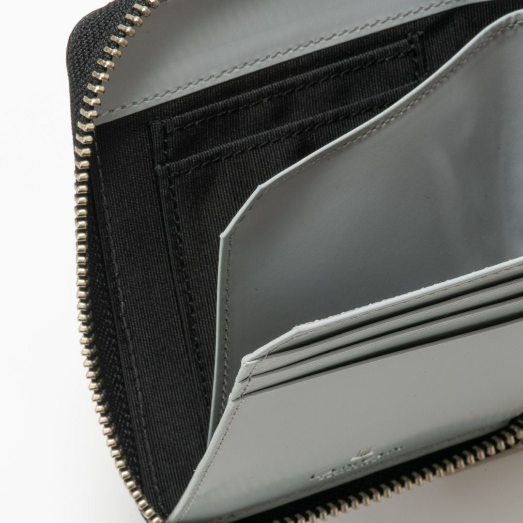 LANVIN COLLECTIONFLOWER PRINT ラウンドファスナー折り財布 ブラック