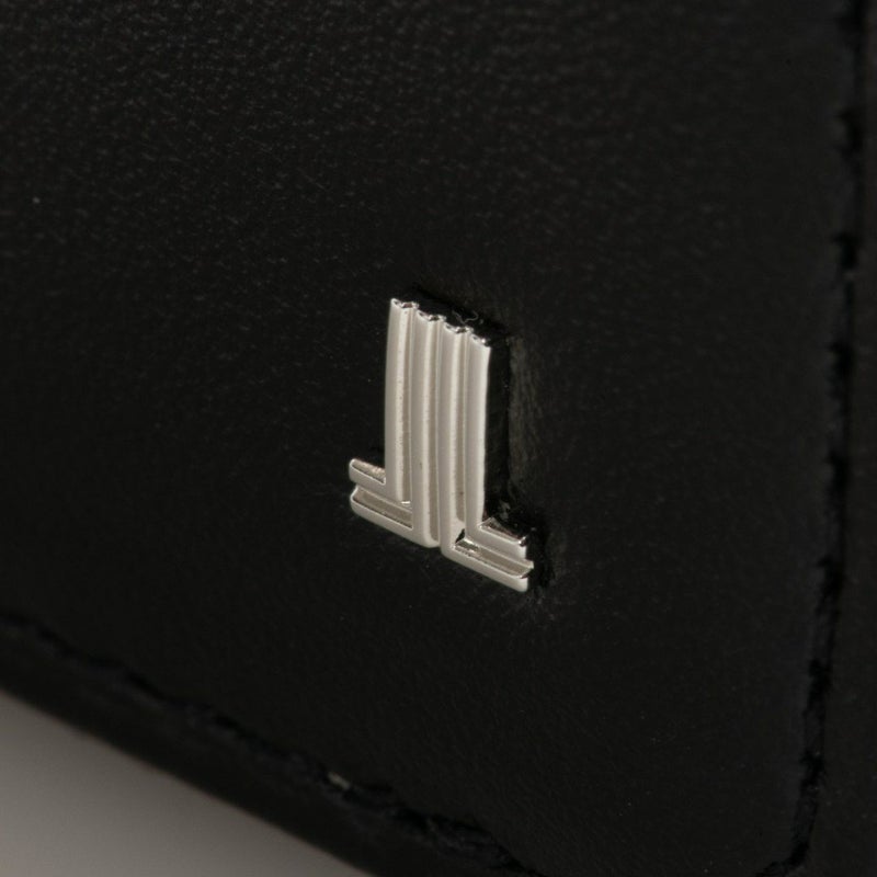 LANVIN COLLECTIONFLOWER PRINT ラウンドファスナー折り財布 ブラック