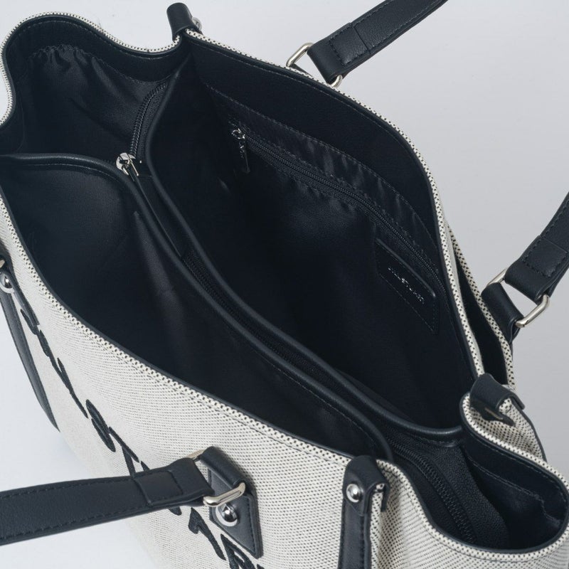 JILL STUART パネル トート ホワイト×ブラック