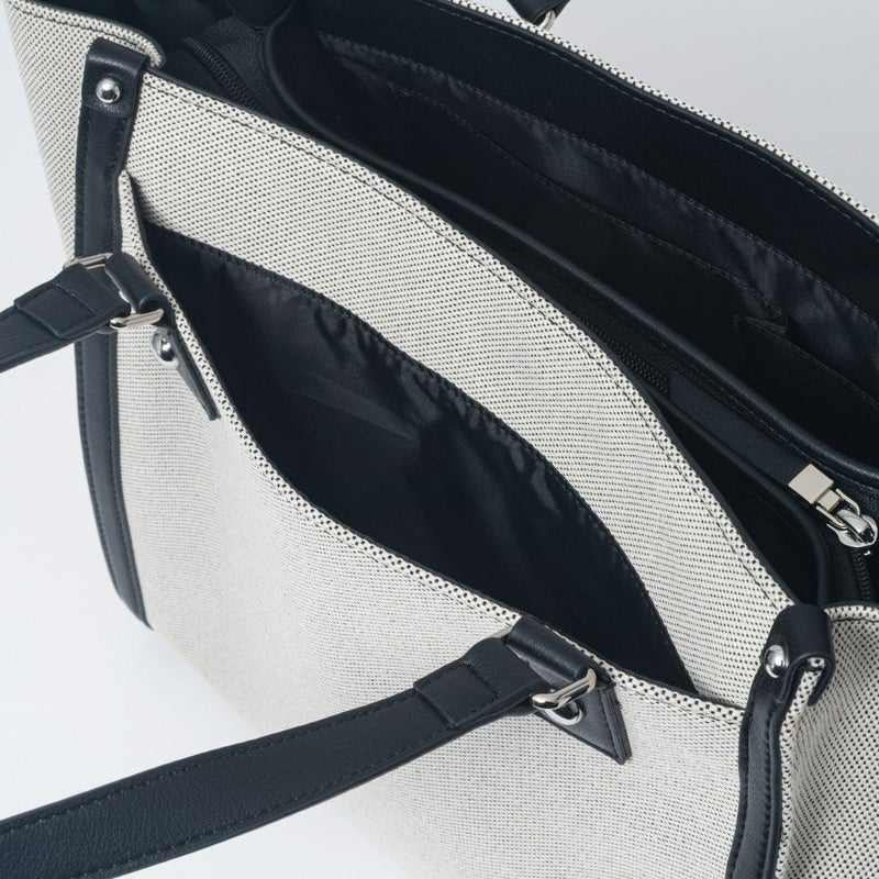 JILL STUART パネル トート ホワイト×ブラック