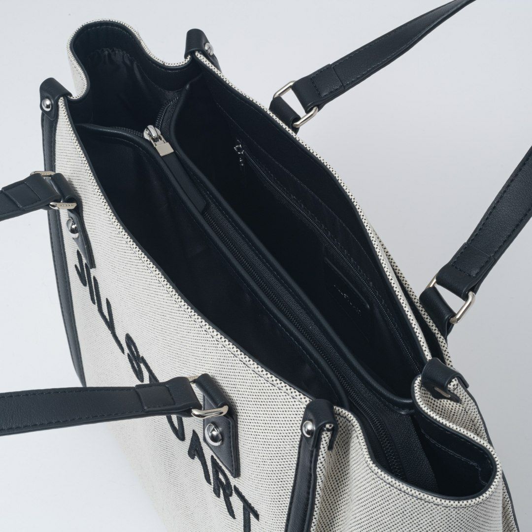 JILL STUART パネル トート ホワイト×ブラック