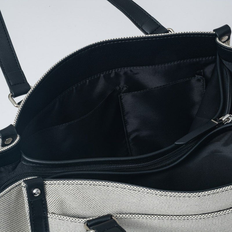 JILL STUART パネル トート ホワイト×ブラック