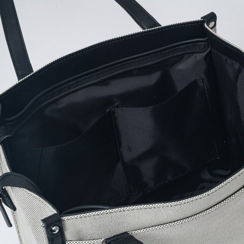 JILL STUART パネル トート ホワイト×ブラック