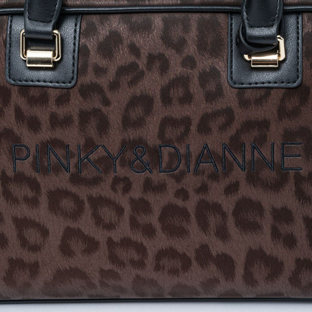 PINKY&DIANNE ソフトレオパード 2WAYボストン ブラウン