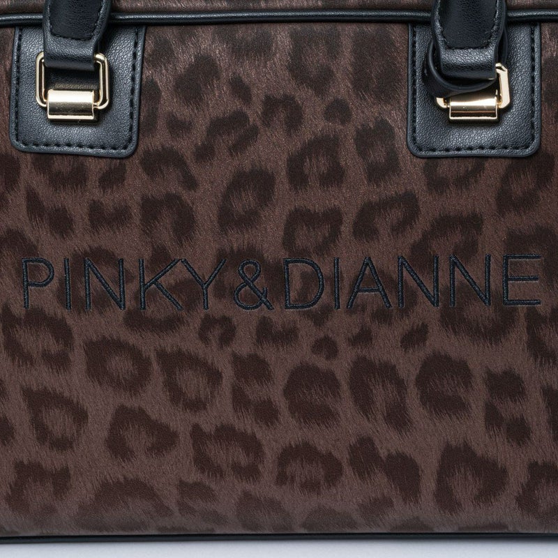 PINKY&DIANNE ソフトレオパード 2WAYボストン ブラウン