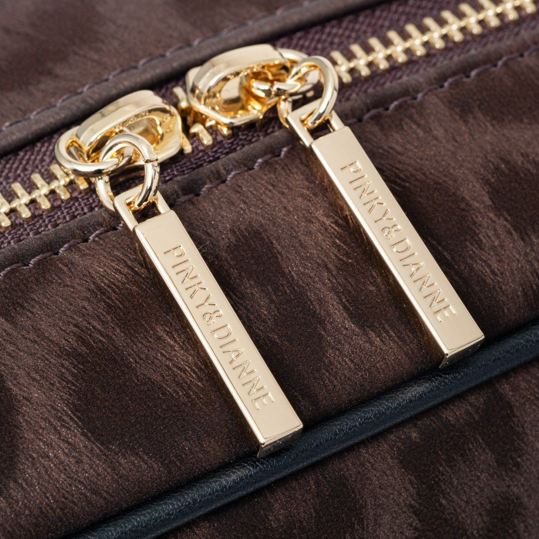 PINKY&DIANNE ソフトレオパード 2WAYボストン ブラウン