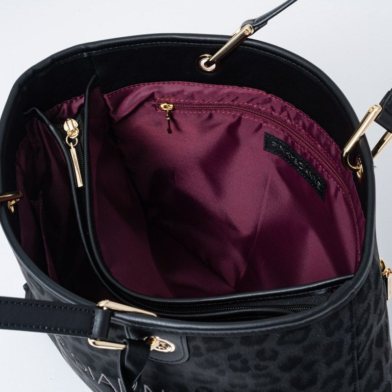 PINKY&DIANNE ソフトレオパード トート ブラック