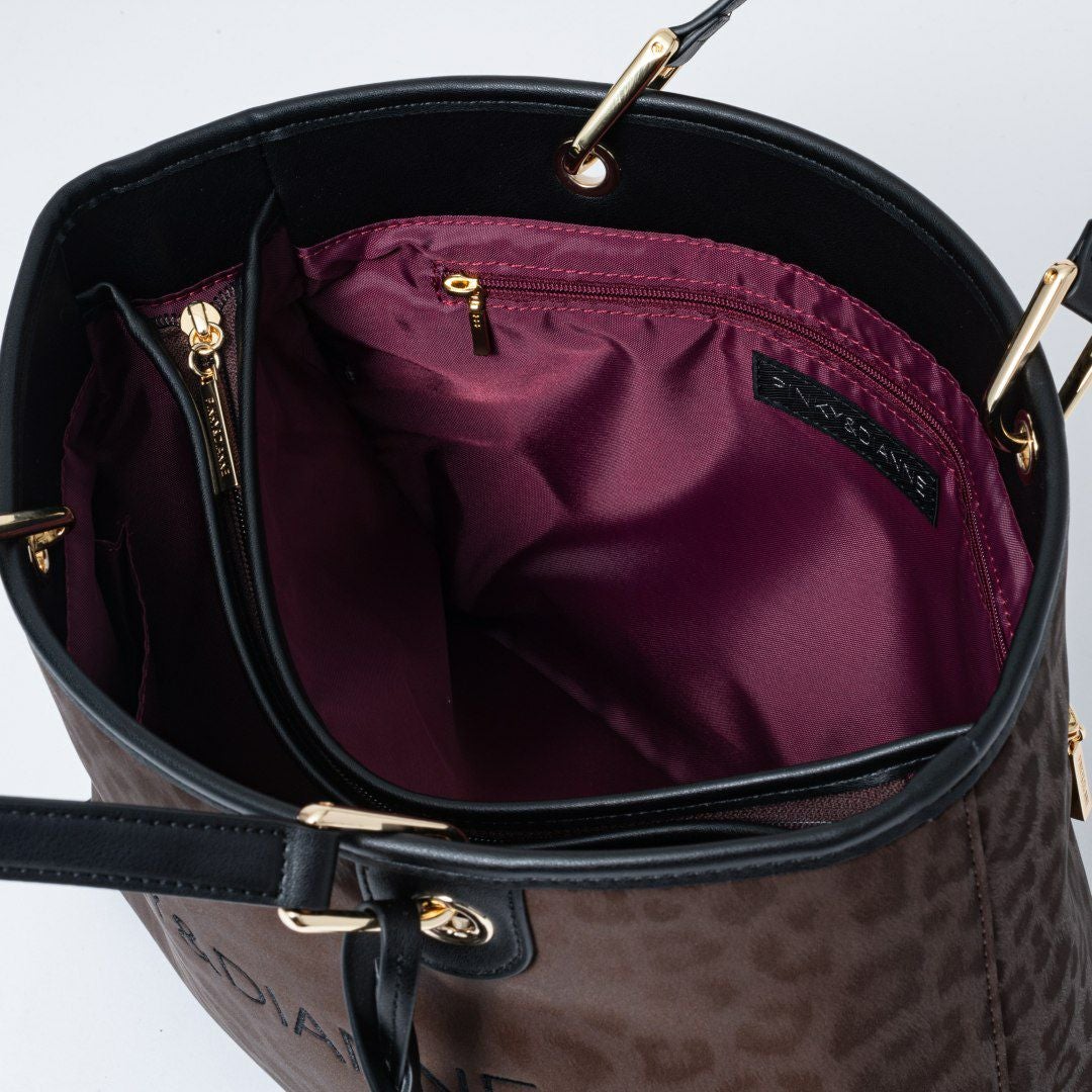 PINKY&DIANNE ソフトレオパード トート ブラウン