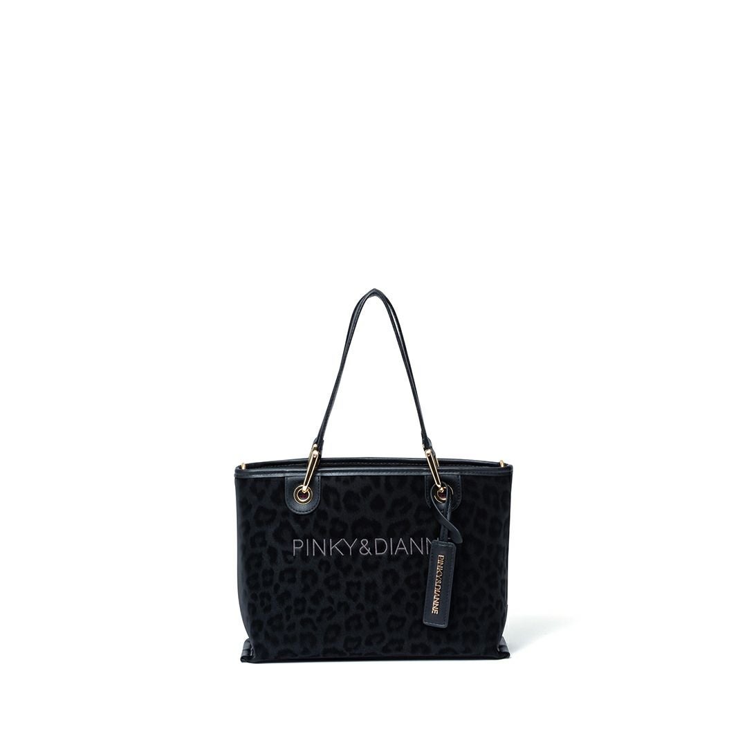 PINKY&DIANNE ソフトレオパード 2WAYハンド ブラック