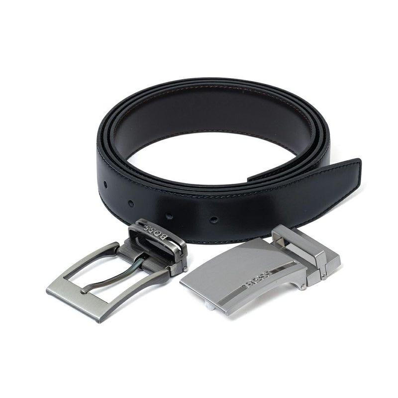 BOSS Galliz イタリアンレザーリバーシブルベルト【HBMB5010】 ブラック