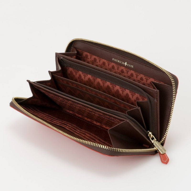 PATRICK COX カラーサンダル ラウンドファスナー長財布 オレンジ